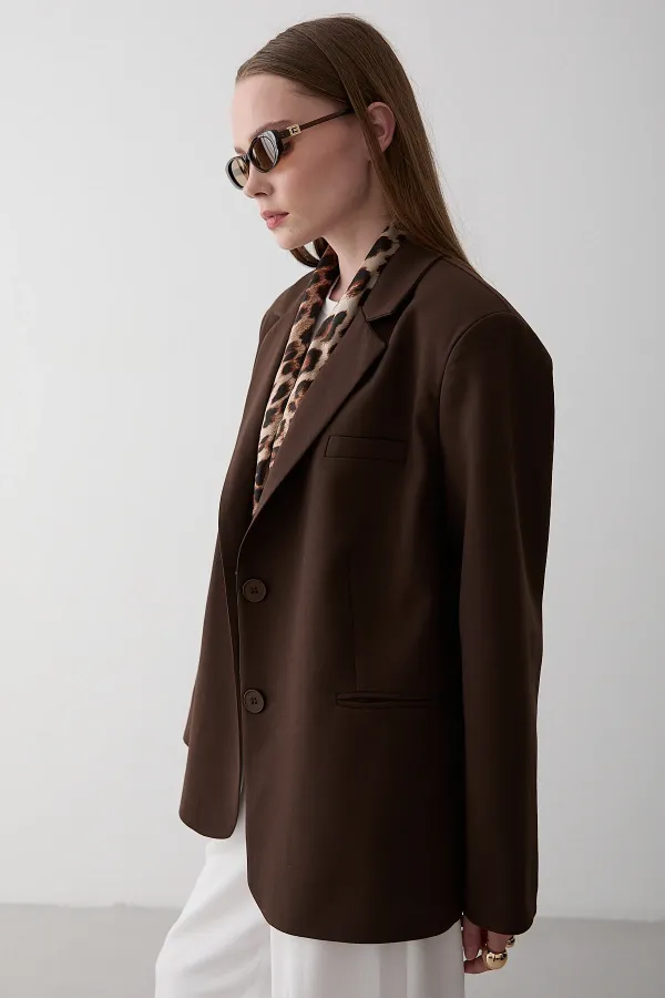 Brown Blazer Jacket - 7619 Brown Blazer Jacket - 7619