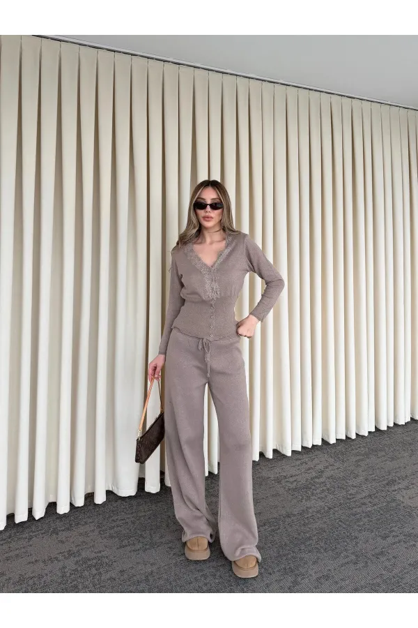 Mink Lace Two-Piece Knit Set - 2602