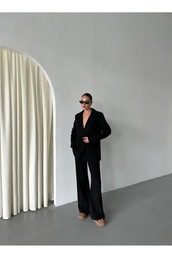 Black Demande Jacket and Trousers Suit - 2025130