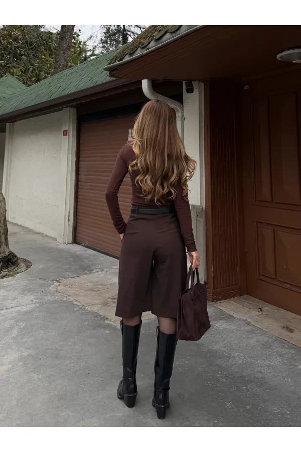 Kahverengi Bermuda Şort - 40589