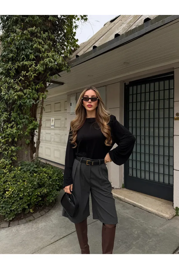 Antrasit Bermuda Şort - 40589