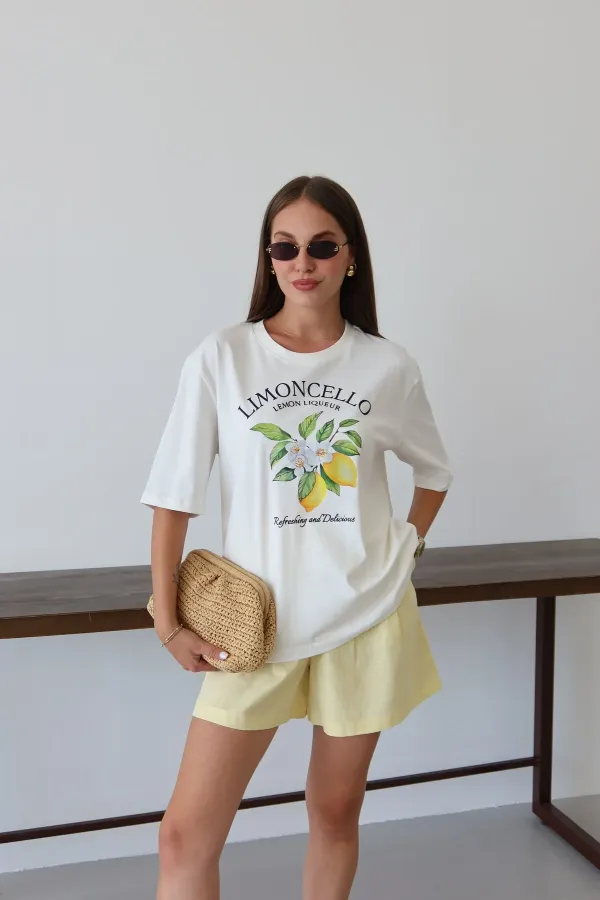 T-shirt imprimé Limoncello blanc - 0500