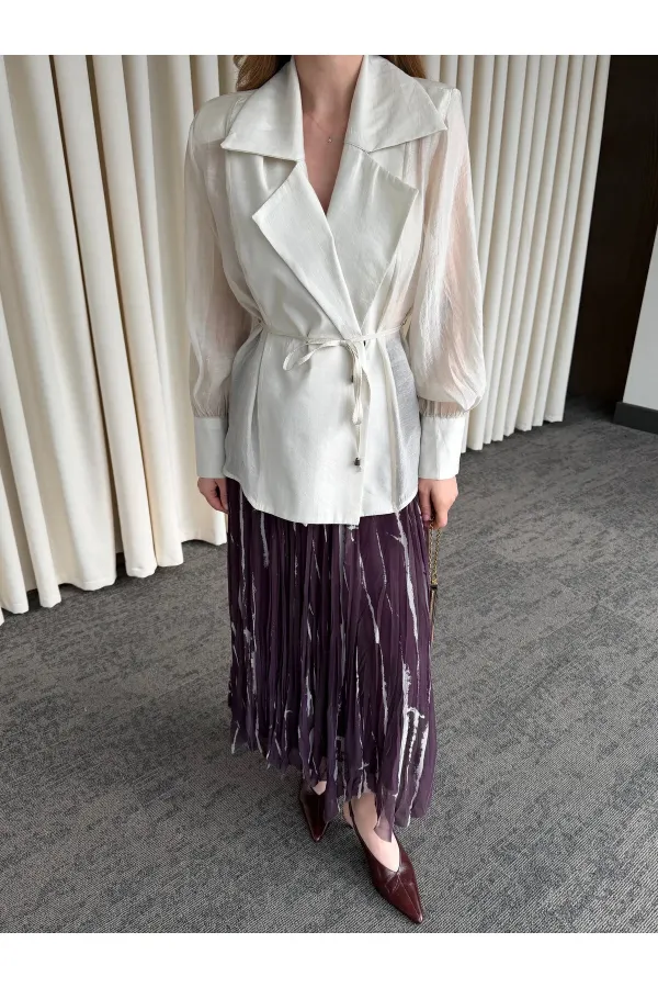 Chemise transparente matelassée en pierre - 5029