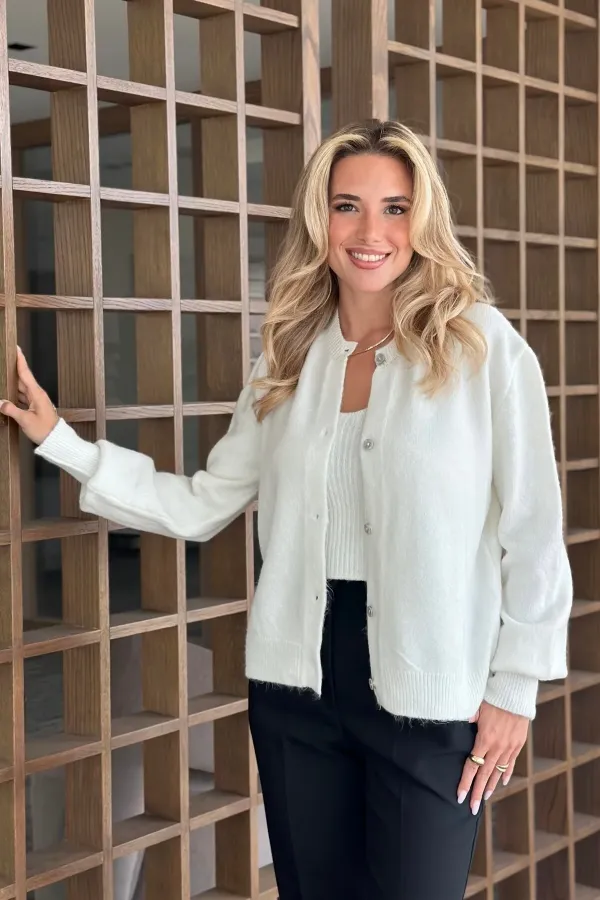 Bone Athletic Cardigan Two-Piece Set - 231042