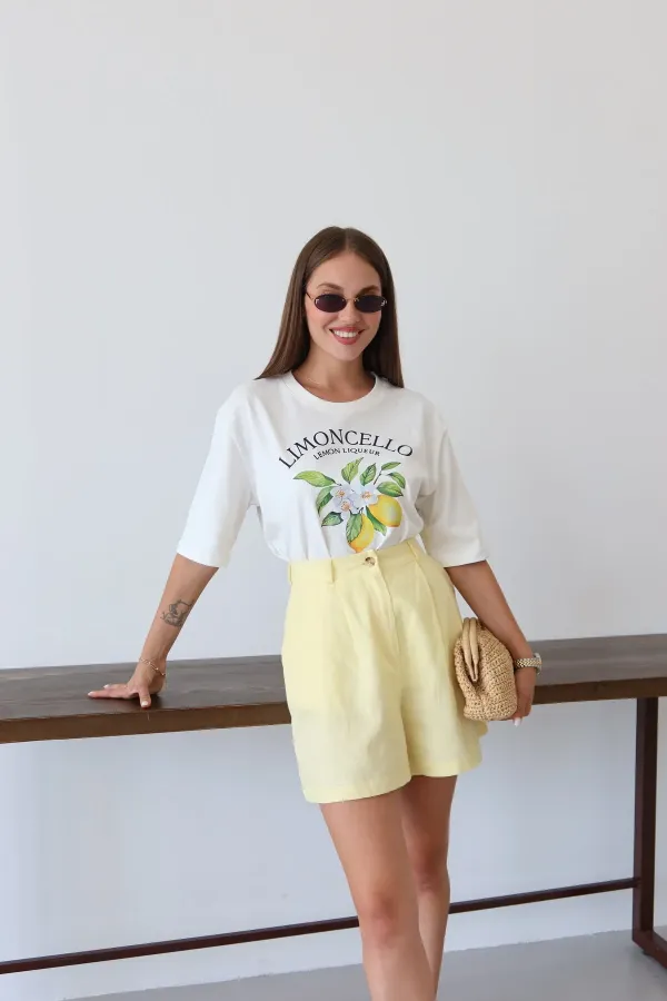T-shirt imprimé Limoncello blanc - 0500