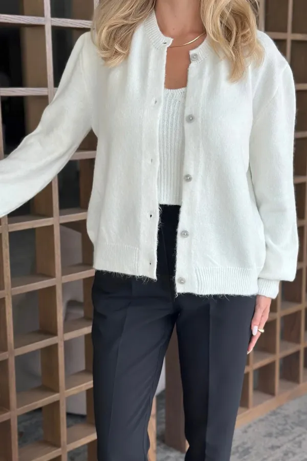 Bone Athletic Cardigan Two-Piece Set - 231042