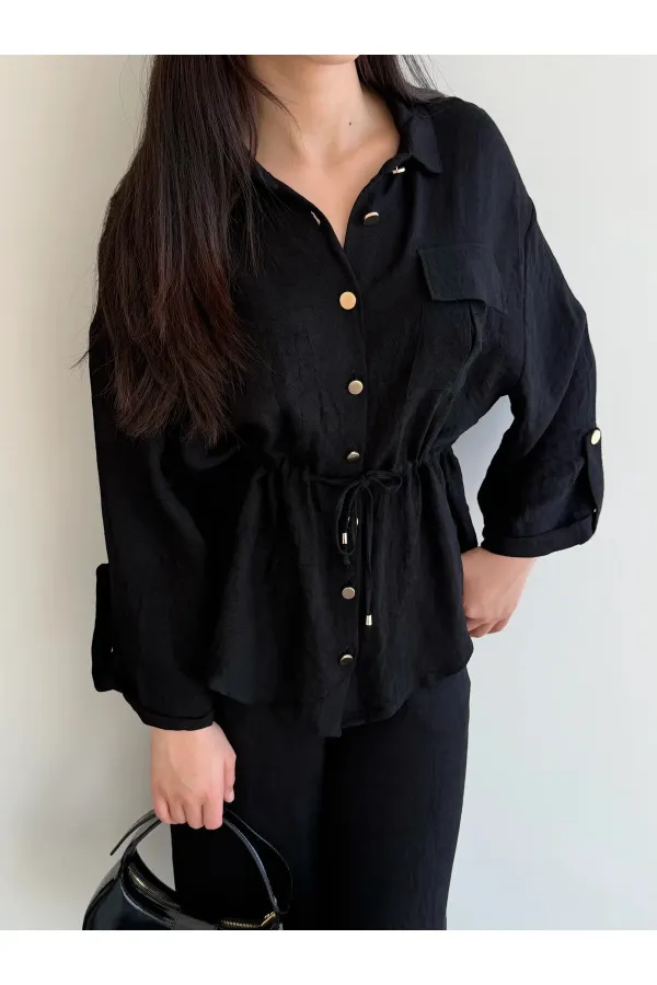 Siyah Gömlek Pantolon Takım - 51311