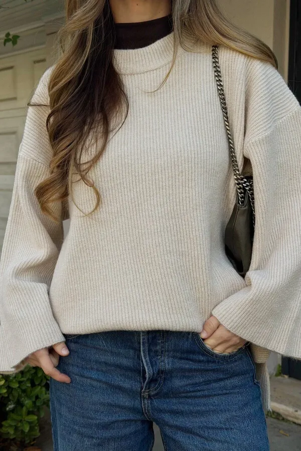 Pull oversize côtelé Stone - 26808