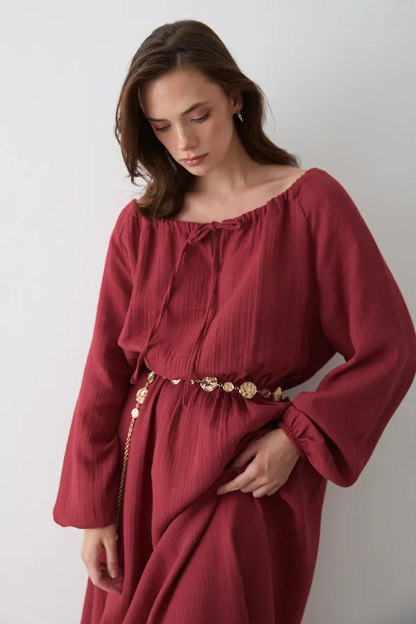 Robe en mousseline à détails de nœuds - 2004