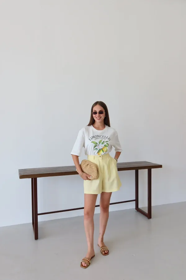T-shirt imprimé Limoncello blanc - 0500