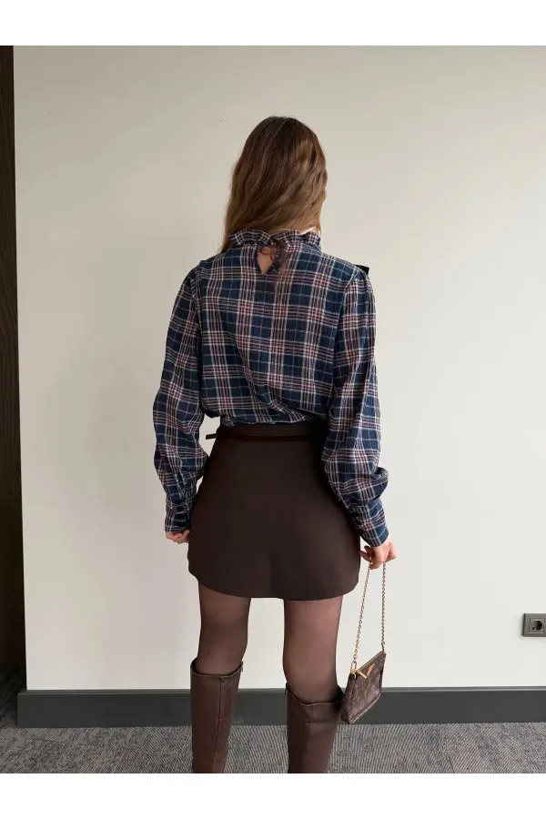 Brown Mini Short Skirt - 251139 Brown Mini Short Skirt - 251139