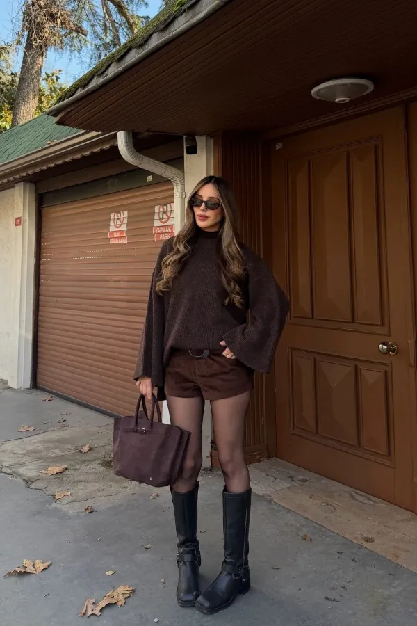 Brown Corduroy Oversize Sweater - 26808 Brown Corduroy Oversize Sweater - 26808