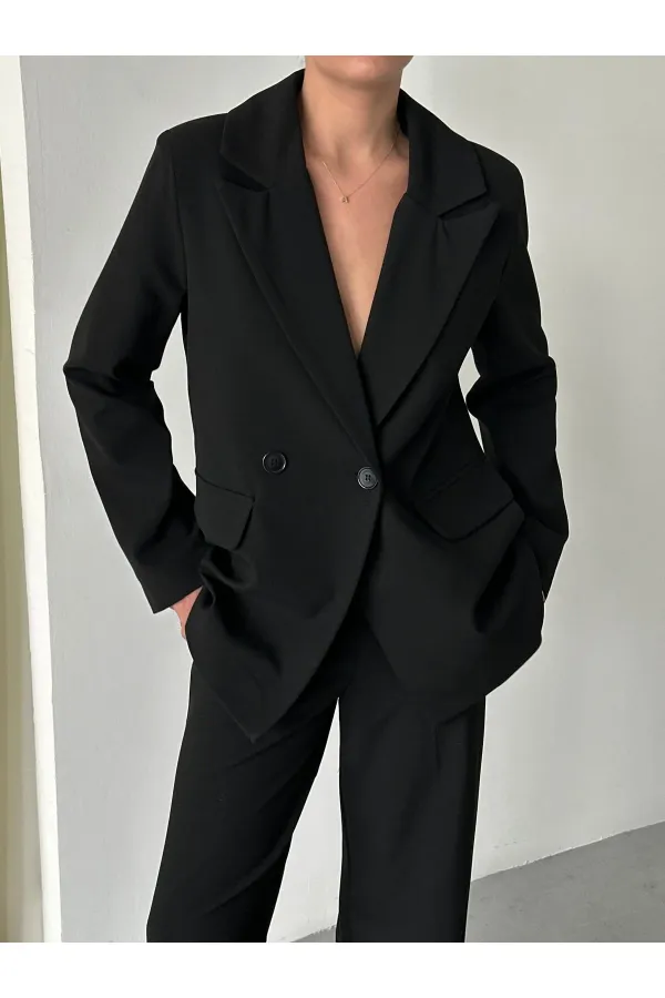 Black Demande Jacket and Trousers Suit - 2025130