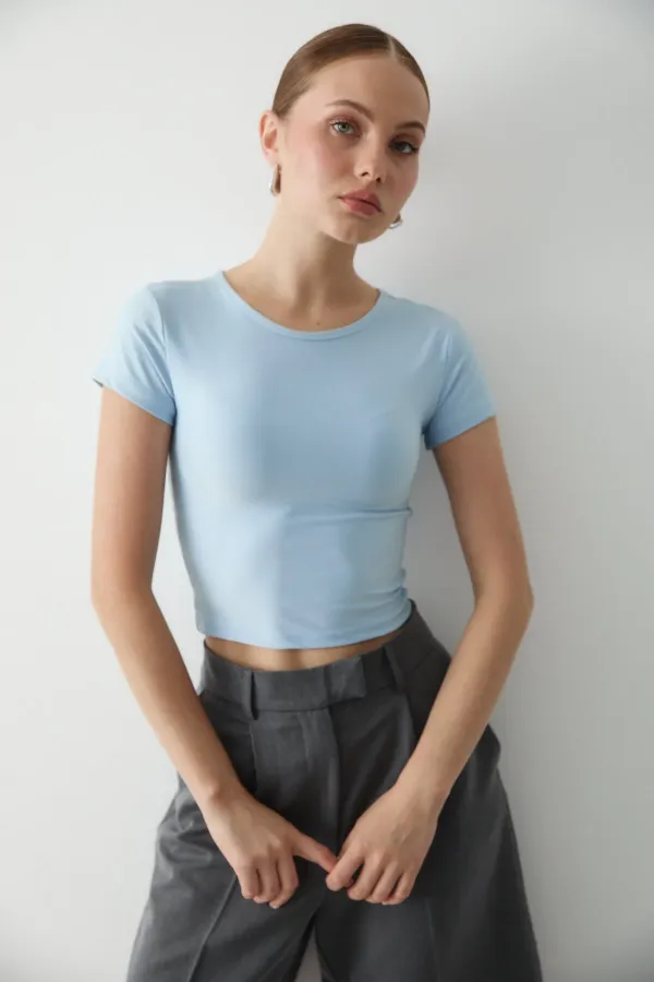 Chemisier court bleu - 1182