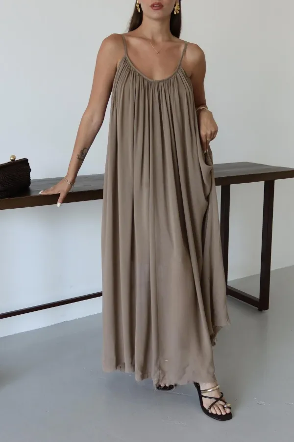 Mink Strappy Relaxed Fit Dress