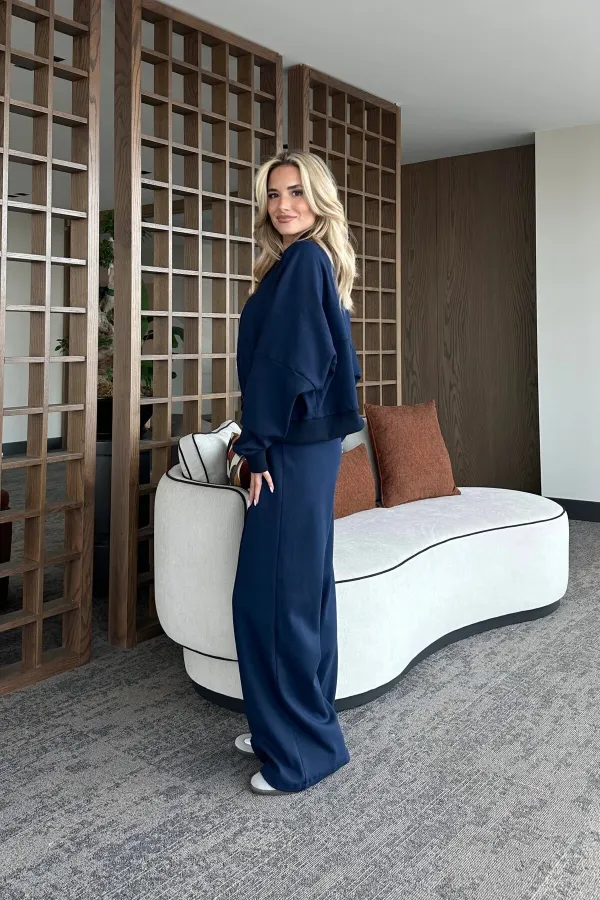 Navy Blue Nora Tracksuit Set - 8001 Navy Blue Nora Tracksuit Set - 8001