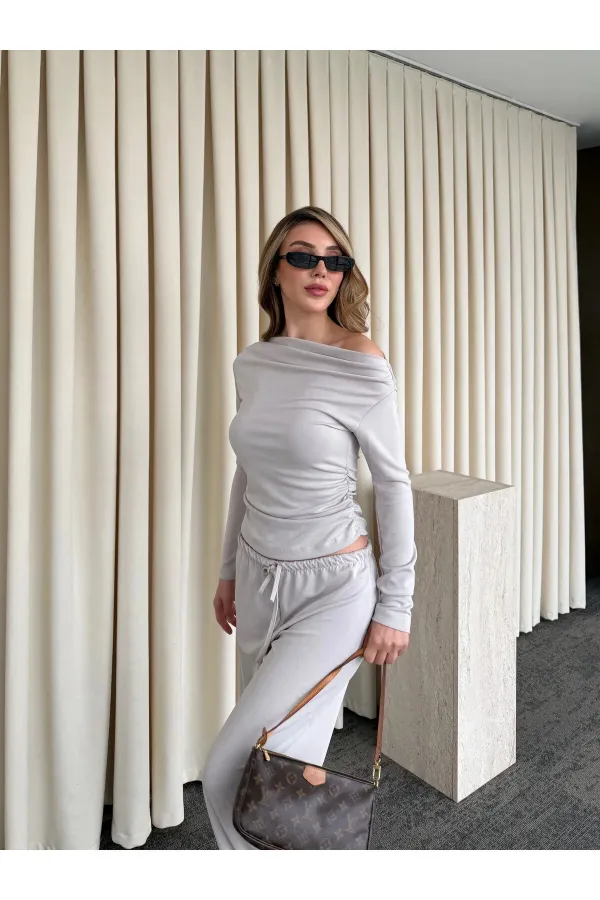 Taş Kayık Yaka Modal İkili Takım - 7323