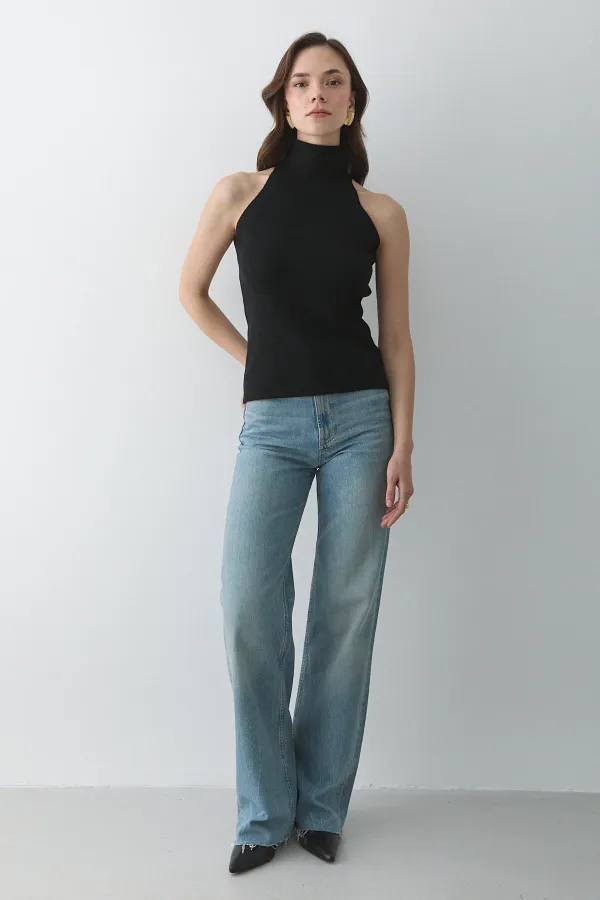 Débardeur noir à col roulé - 251004