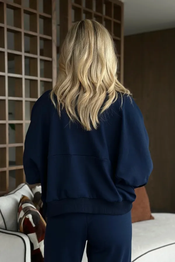 Navy Blue Nora Tracksuit Set - 8001 Navy Blue Nora Tracksuit Set - 8001