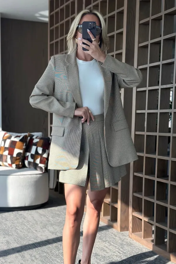 Ensemble veste et short moutarde - 9546