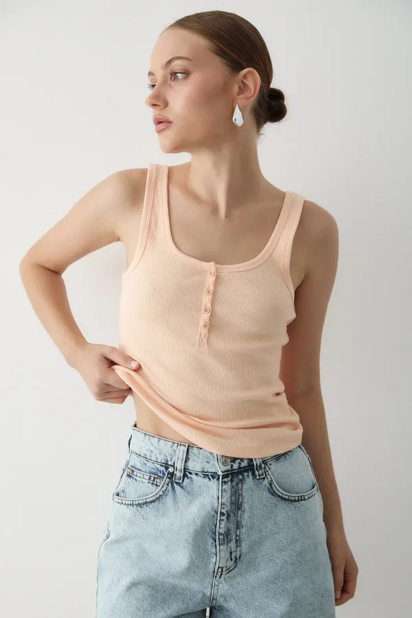 Somon Önden Düğmeli Atlet - 251001