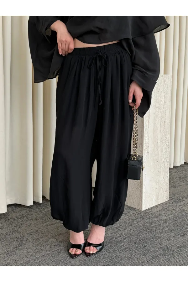 Siyah Şalvar Pantolon - 51316