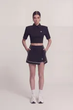 Slit Pocket Mini Brandi Short Skirt Black