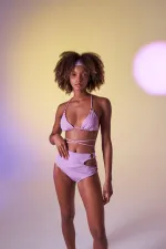 Delphi High Waist Bikini Bottom Lilac