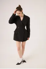 Belden Oturmalı Galina Blazer Ceket Siyah