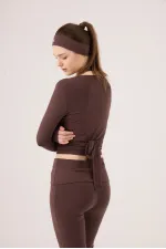 Ellen Bolero with Tie-Up Crop Cut, Coffee