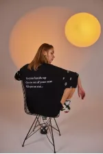 Eye Print Oversize Eye T-shirt and Bike Leggings Set Black