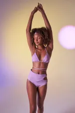 Delphi High Waist Bikini Bottom Lilac