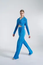 Comfy Crop Shirt Blue