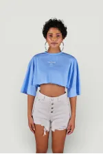 Holly Crop T-shirt Blue