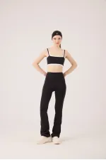 High Waist Flare Fabiola Leggings Pants Black