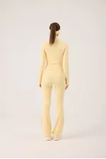 Veste Fabiola avec détails aux doigts et fermeture éclair, jaune