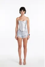 Bustier bleu brillant