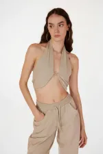 Rise Aksesuarlı Bluz Bej