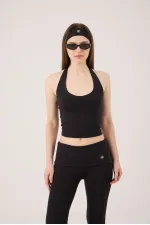 Ellen Halter Neck Bustier, Black