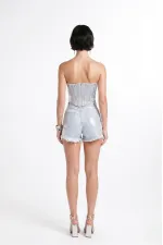 Bustier bleu brillant