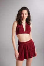 Bustier confortable rouge bordeaux