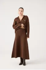 Zoi Knit Skirt Brown