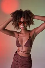 Delphi Bikini Üstü Kahve