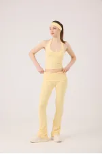 Flare Ellen Leggings with Waistband, Yellow