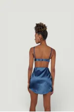 Jupe fantaisie bleu marine