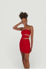 Buble Elbise Kırmızı