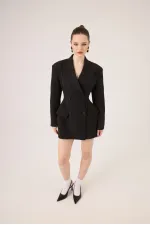 Belden Oturmalı Galina Blazer Ceket Siyah