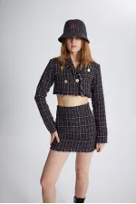 Veste en tweed noire