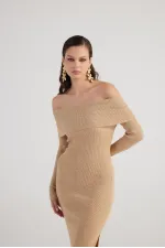 Tilda Triko Elbise Bej