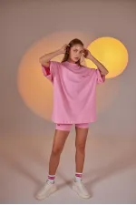 T-shirt à œil, combinaison de motard rose